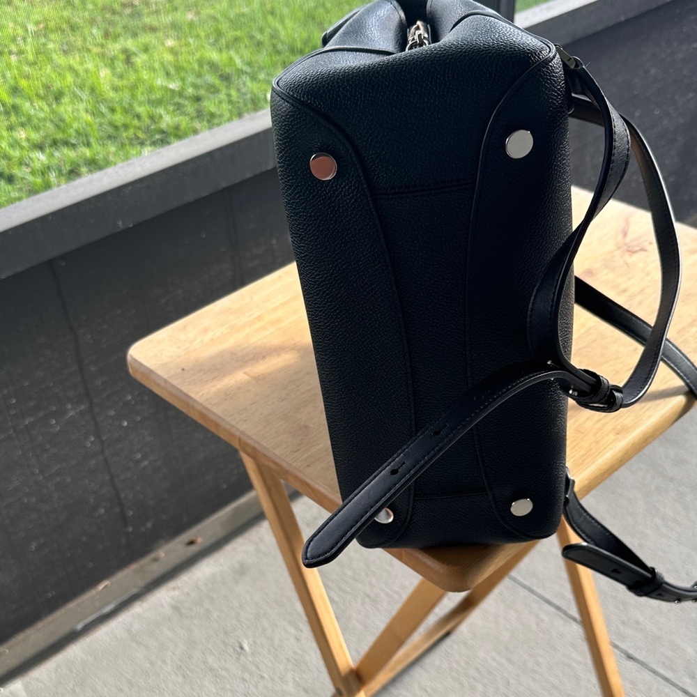 kate spade Black Pebbled Leather Top-Handle Backpack - Picture 12 of 14